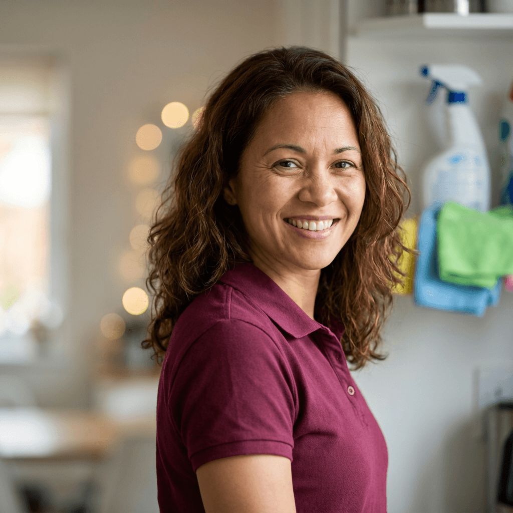 Portrait of Angela Tate in natural light at the community pantry