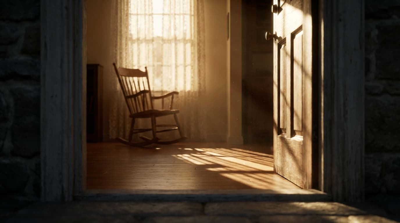 Interior view of a warm community space with soft natural light through a window
